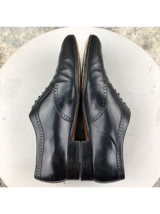 Salvatore Ferragamo Men\'s Size 10EE Black Leather Lace-Up Wingtip Oxfords FAIR main image 4